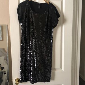 Black sequin party dress